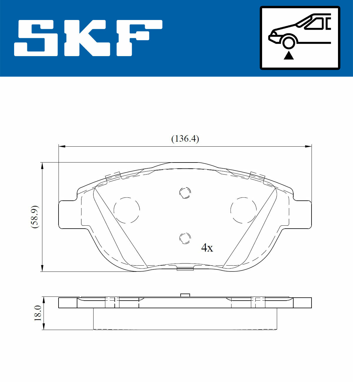 Sada brzdových platničiek kotúčovej brzdy SKF